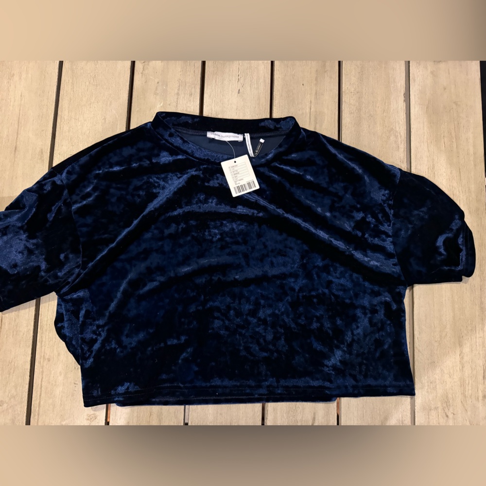 Urban Outfitters Navy Velvet Shirt